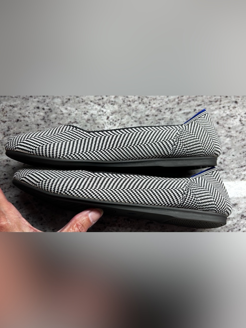 Rothy's Women's Chevron Ballet Flat in Black and White size 7.5 - Picture 5 of 7